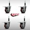 Service Caster 3.5'' SS Maroon Poly Swivel 3/4'' Expanding Stem Caster Set Total Lock Brake, 4PK SCC-SSEXTTL20S3514-PPUB-MRN-34-4 - alternate 3